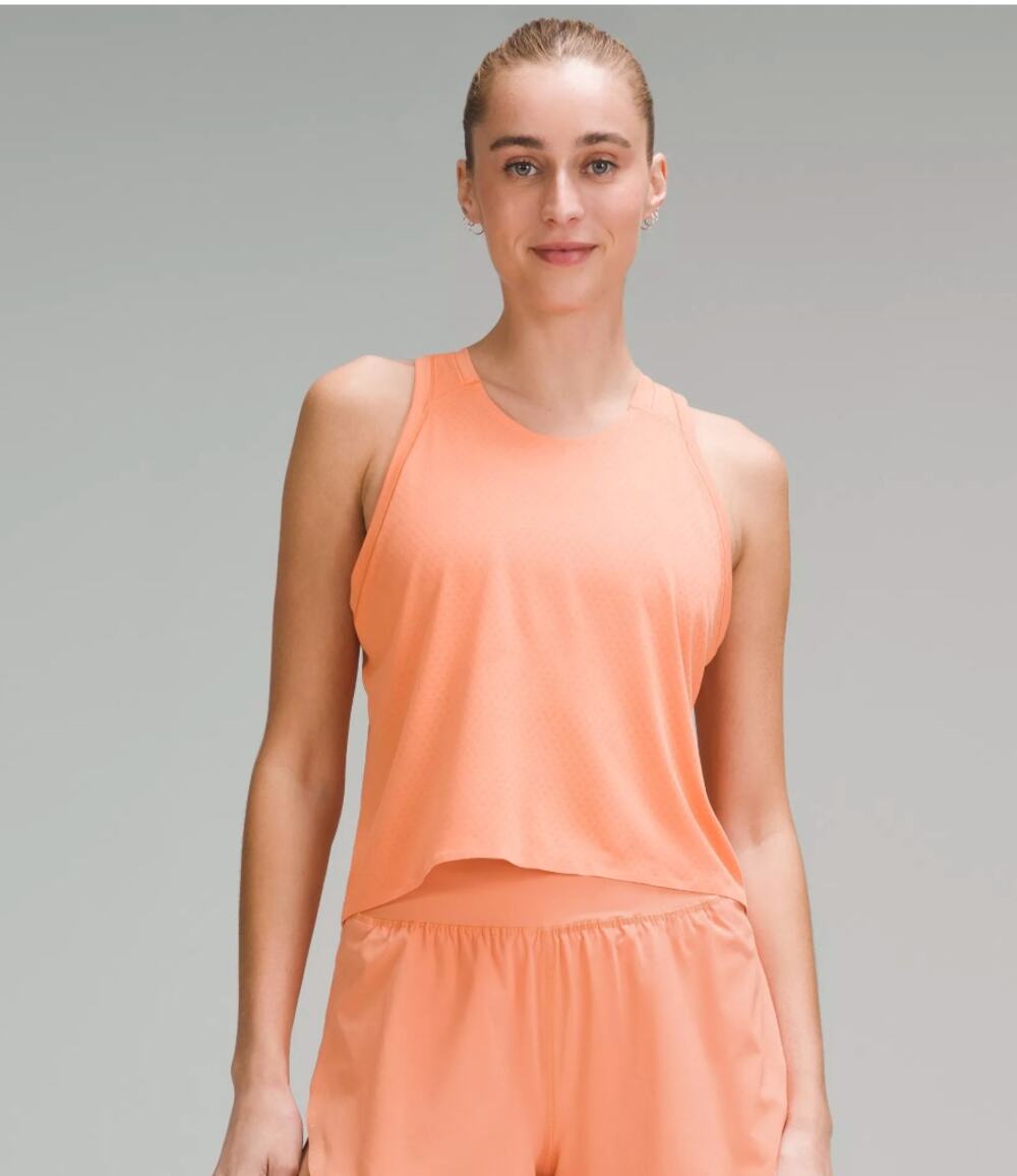 Lululemon Fast and Free Race Length Tank Top Women’s Size 4 Orange Running